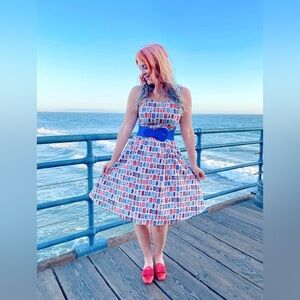 RETROLICIOUS Sunny Days Fit & Flare Dress w Pockets Size XL NWOT